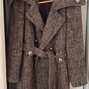 Calvin Klein Textured Brown Trench Coat